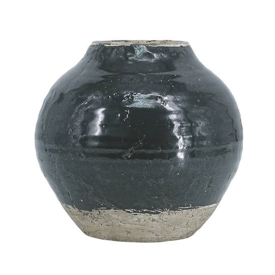 Amphora Round Vase Dark Green