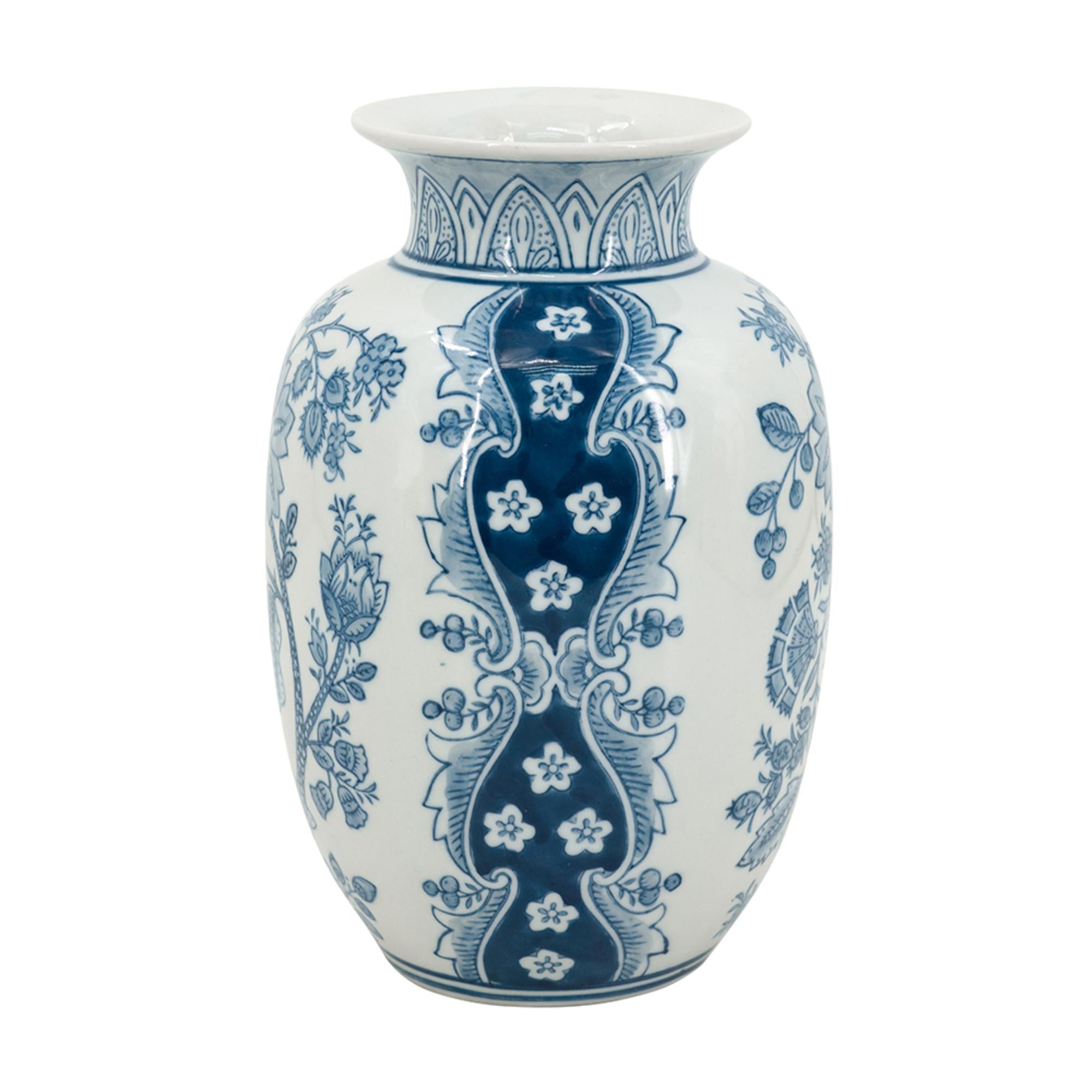 Porcelain Blue and White Tall Vase