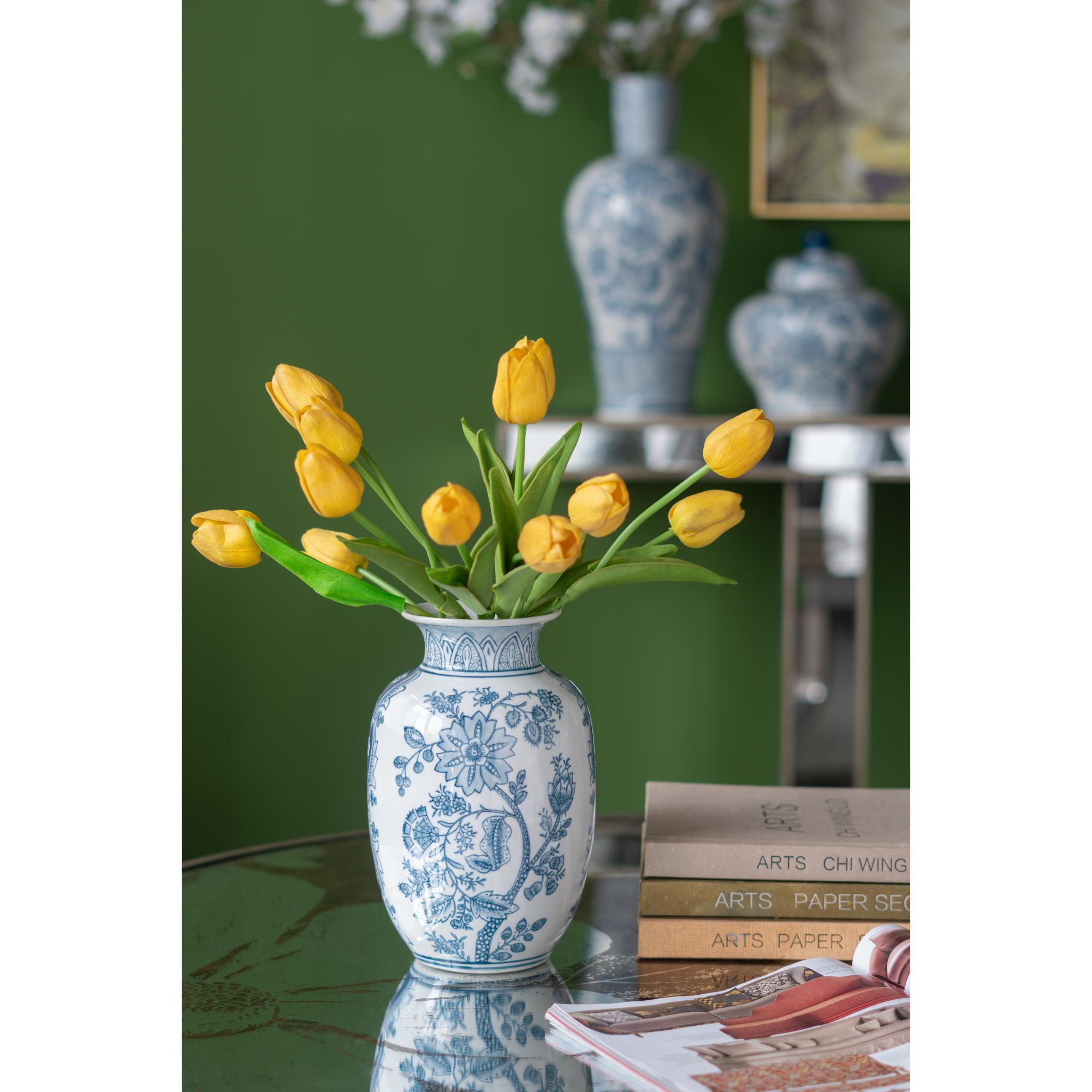 Porcelain Blue and White Tall Vase