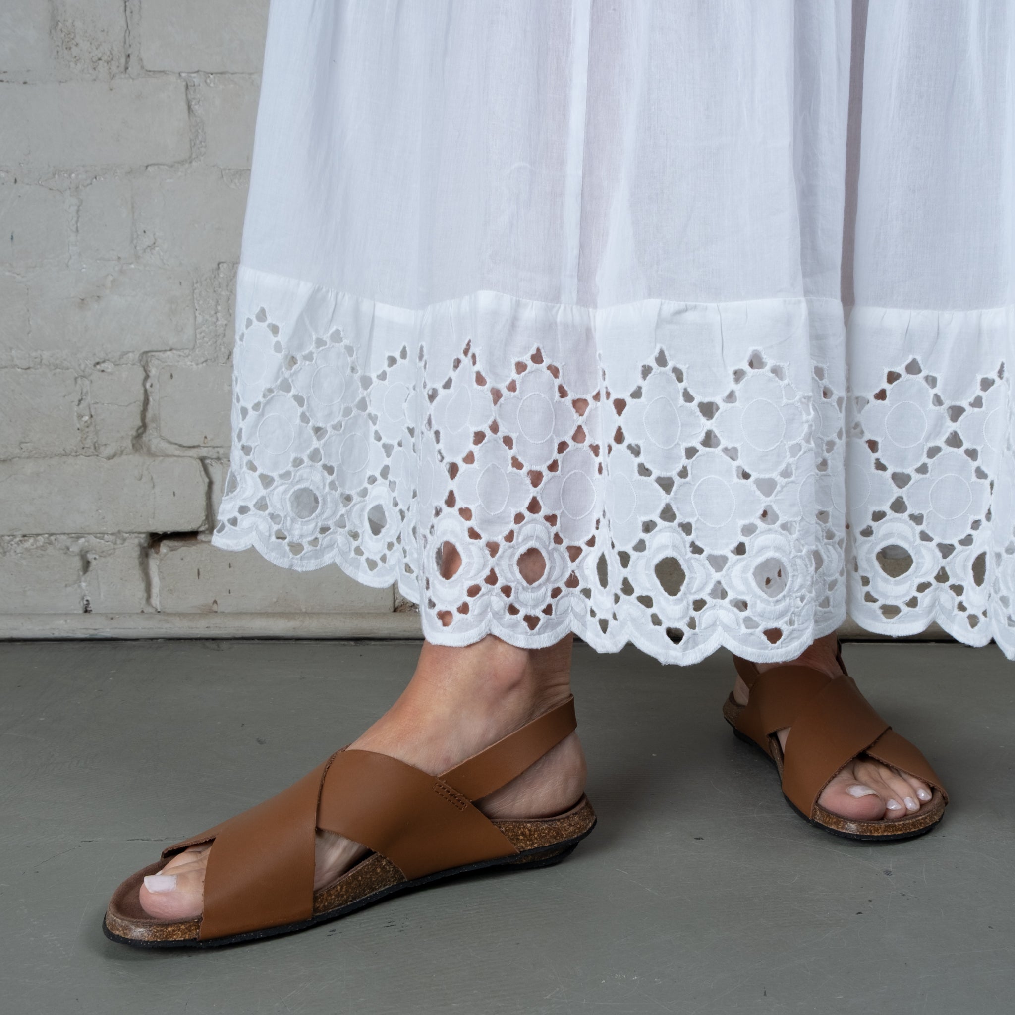 AMVI Cotton Voile Dress-White