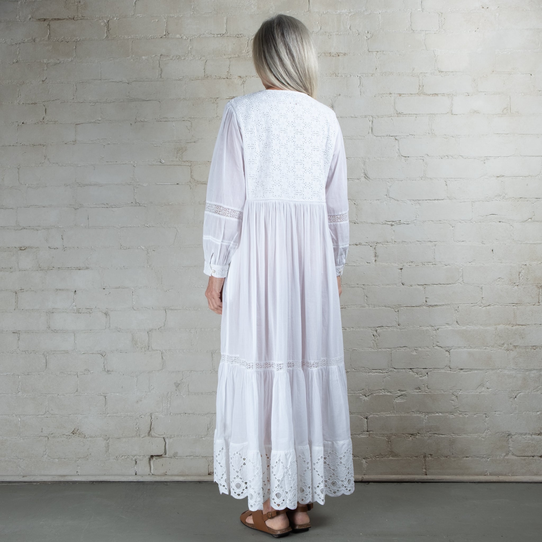 AMVI Cotton Voile Dress-White