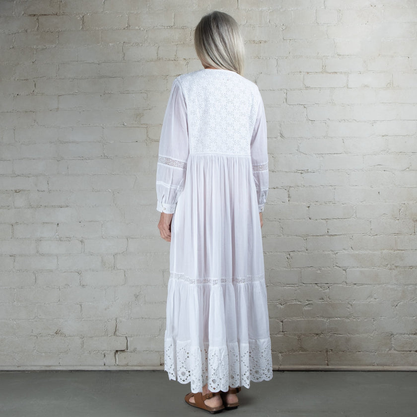 AMVI Cotton Voile Dress-White