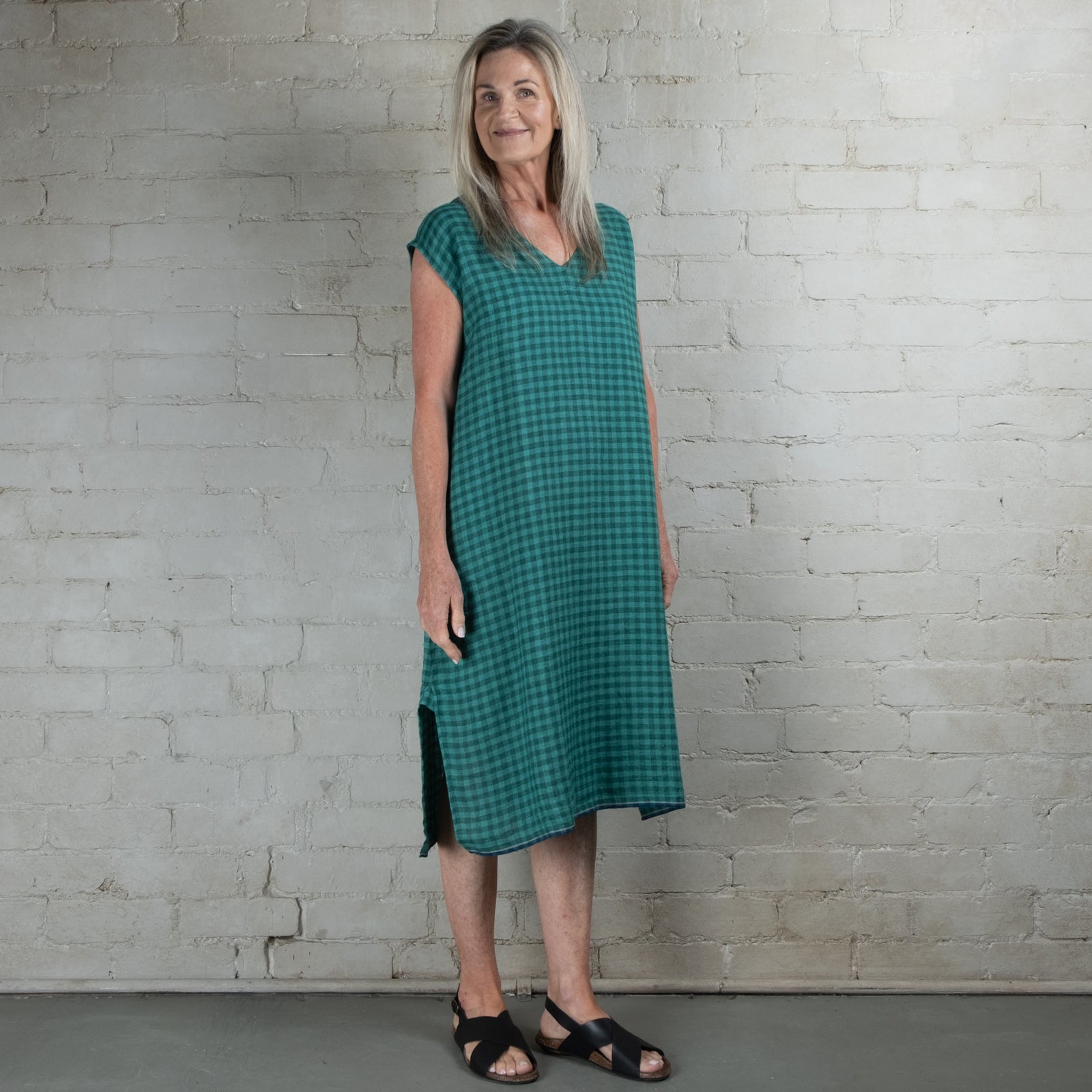 APARNA Emerald check Dress