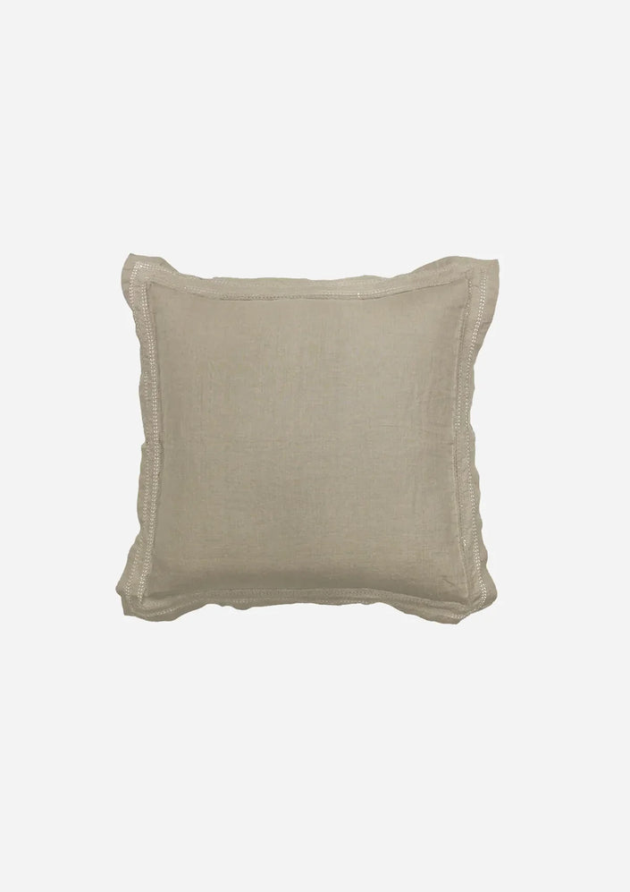 Sand Emilie Linen Euro Pillow Covers by French Country Collections