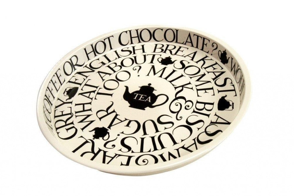Emma Bridgewater Round Tin Tray - Black Toast
