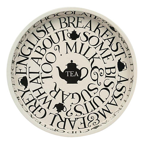 Emma Bridgewater Round Tin Tray - Black Toast