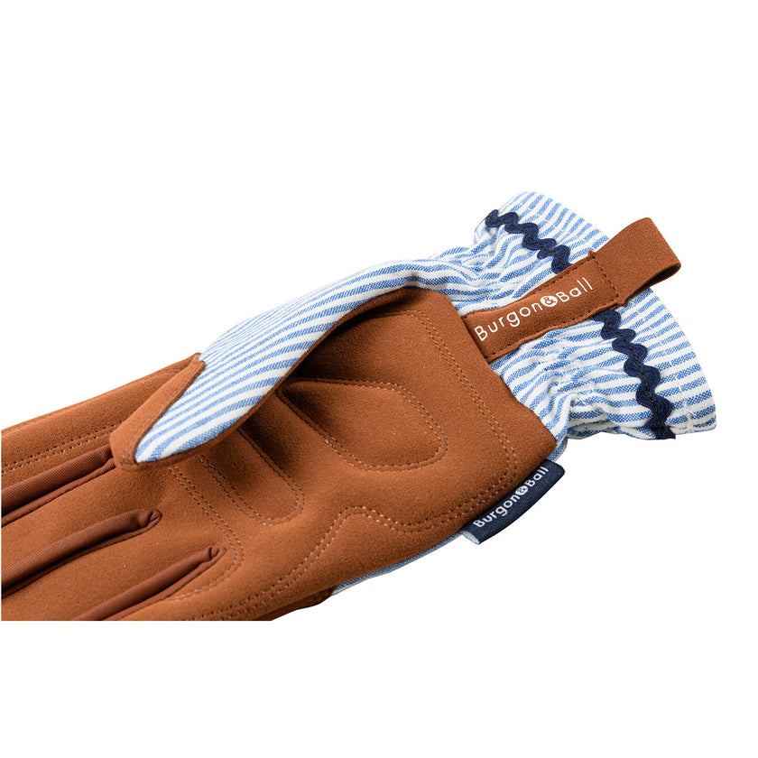 Burgon & Ball Colour Collection Gardening Gloves - Stripe - Blue Stripe