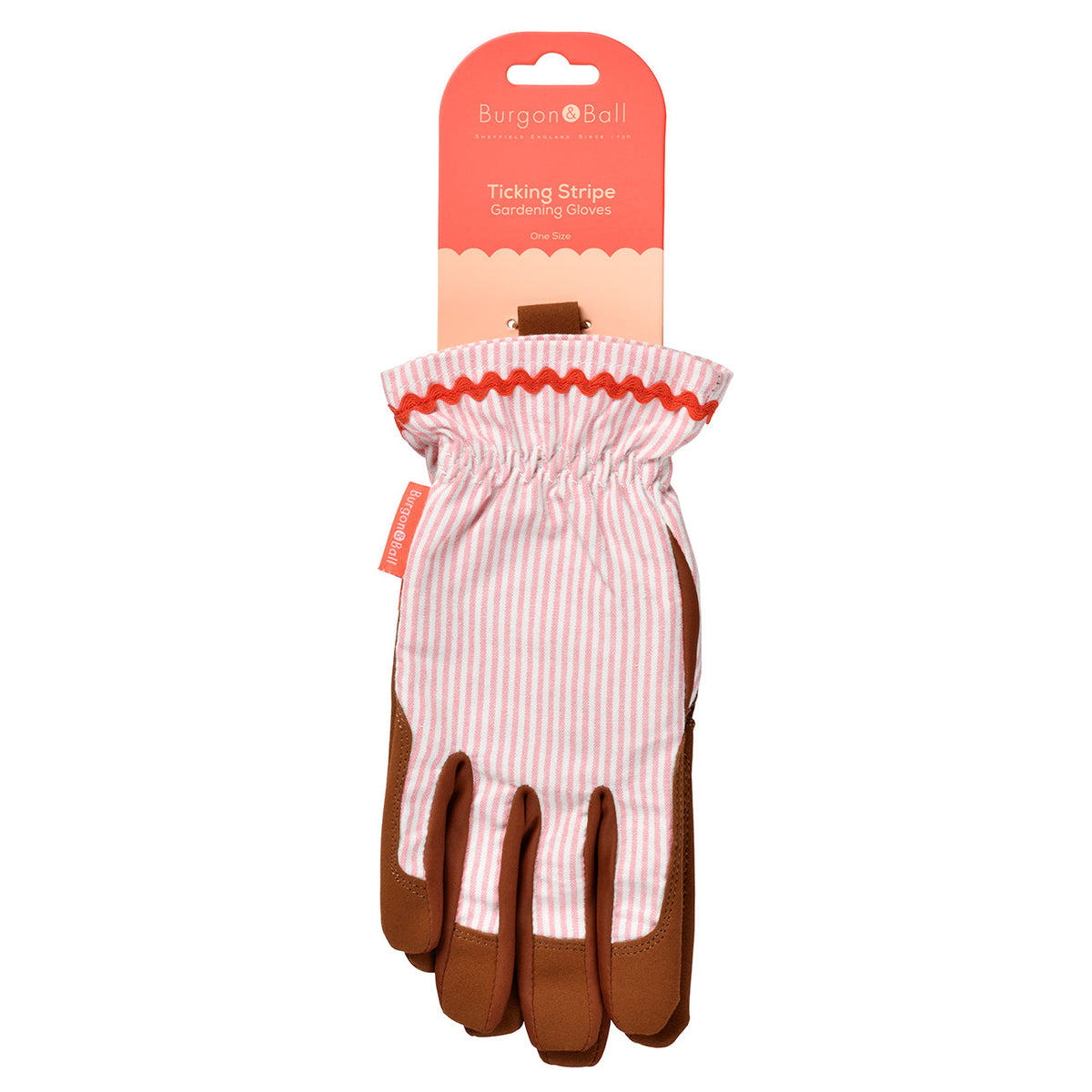 Burgon & Ball Colour Collection Gardening Gloves - Stripe - Blush Stripe