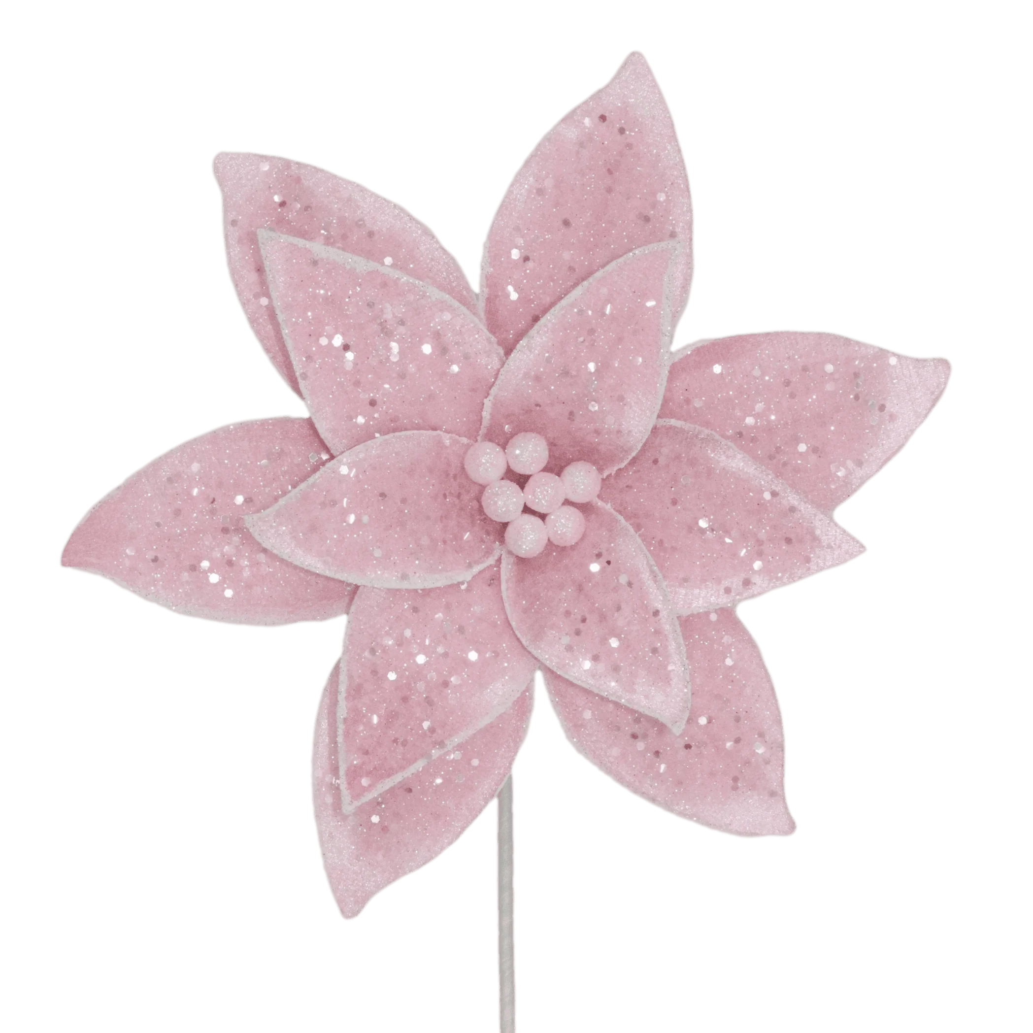 Pink Poinsettia with Sequins