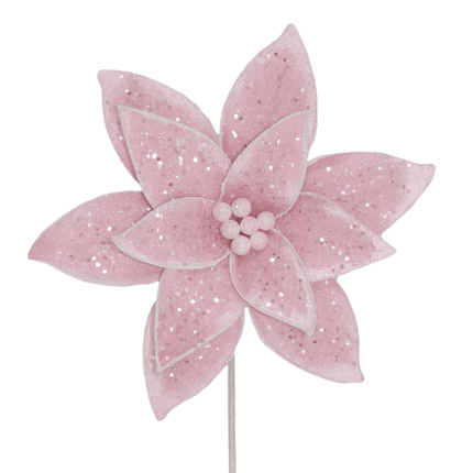 Pink Poinsettia with Sequins
