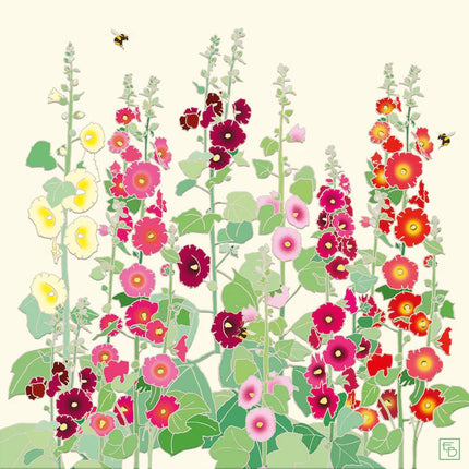Hollyhock Greeting Card