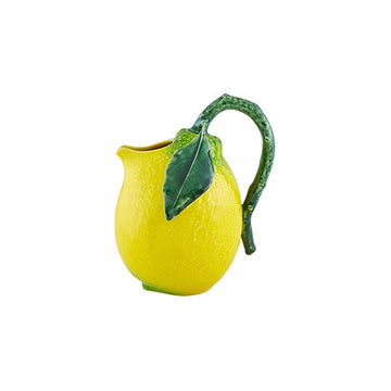 Bordallo Pinheiro Lemon Citron Pitcher detail - ceramic lemon jug made in Portugal NZ