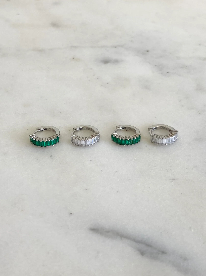 Ruby Tuesday Chain Huggies - Sterling Silver