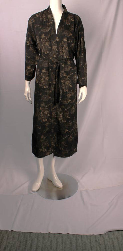 Alice & Lily Long Kimono – Black & Beige Floral