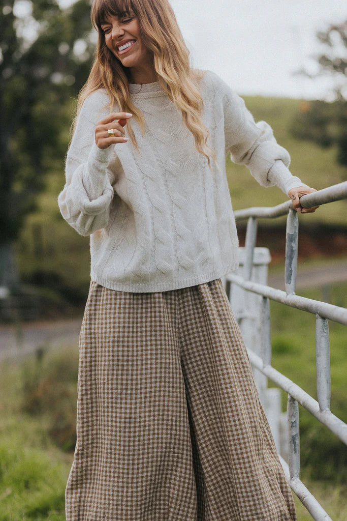 NZ Lambswool Cable Knit - Milk - S/M