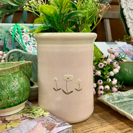 Hogben Utensil Holder - Pink Daisies