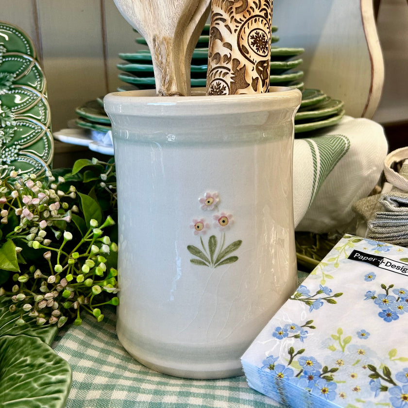 Hogben Utensil Holder - Cream Forget-me-nots