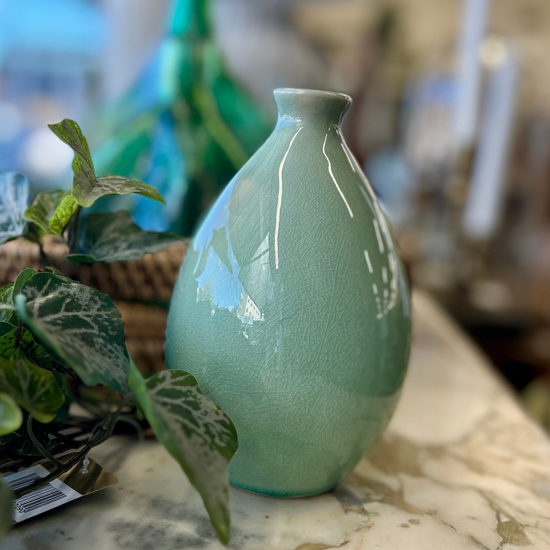 AA Duckegg Blue Teardrop Bud Vase