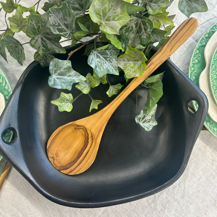 Large Round Wooden Spoon 36cm Long - Teak