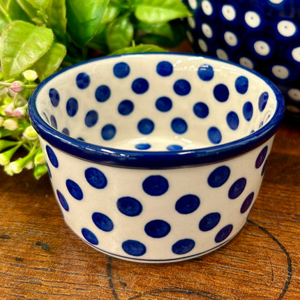 Polish Ceramics Ramekin 9.5cm - White with Blue Spot