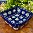Polish Ceramics Square Bowl 10x10cm - Peacock