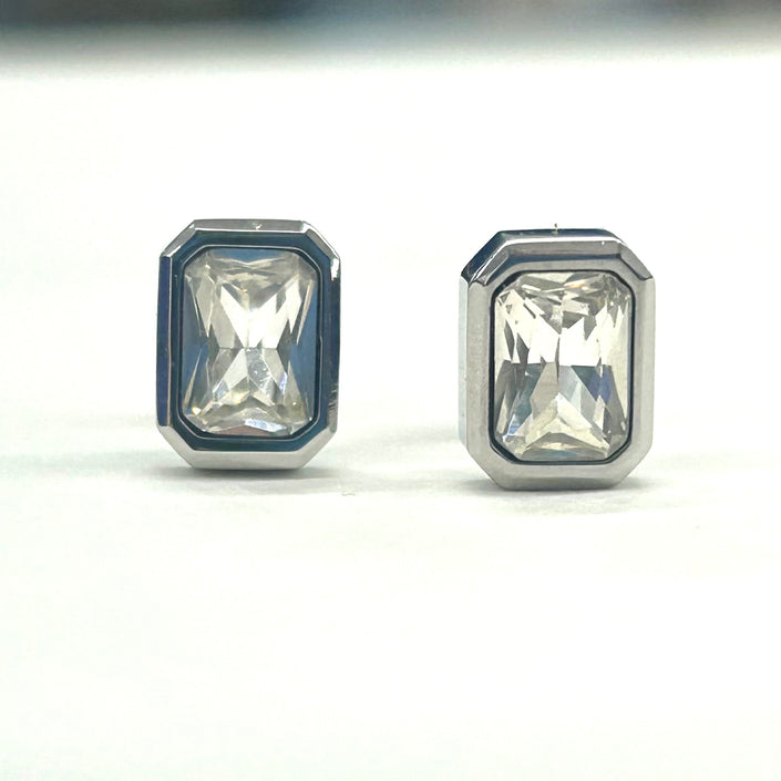 Pure Steel 10mm Rectangle Studs by A&C Oslo