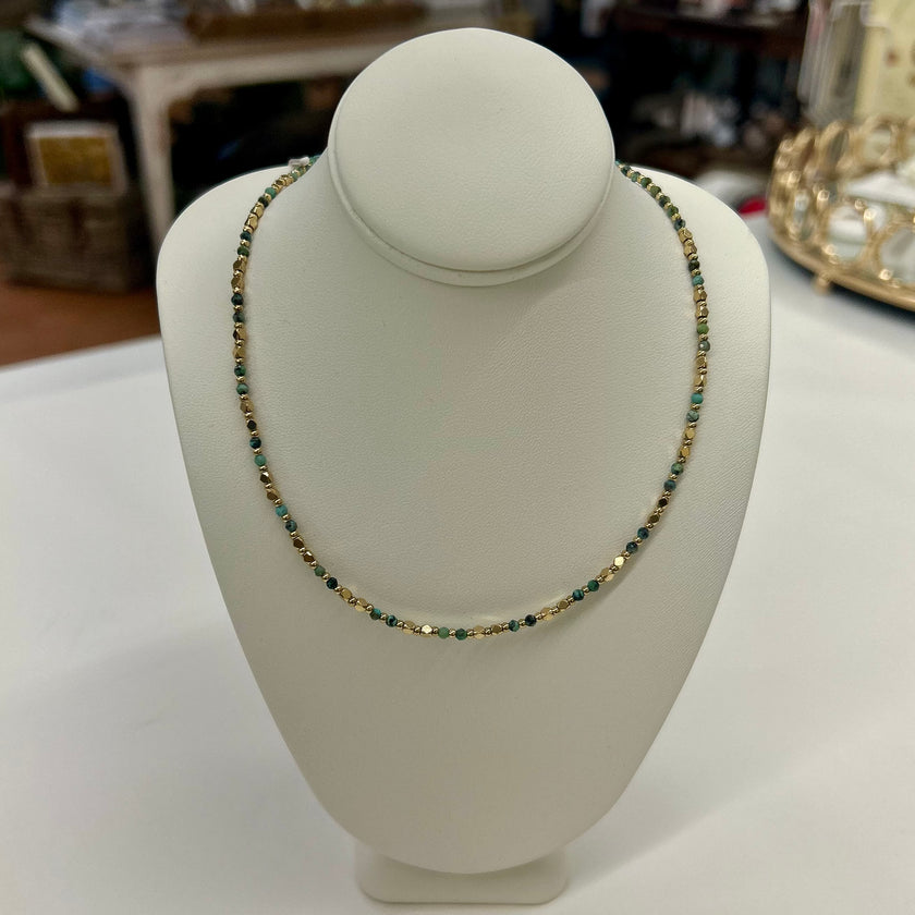 Wild Nature Necklace Green & Gold by A&C Oslo