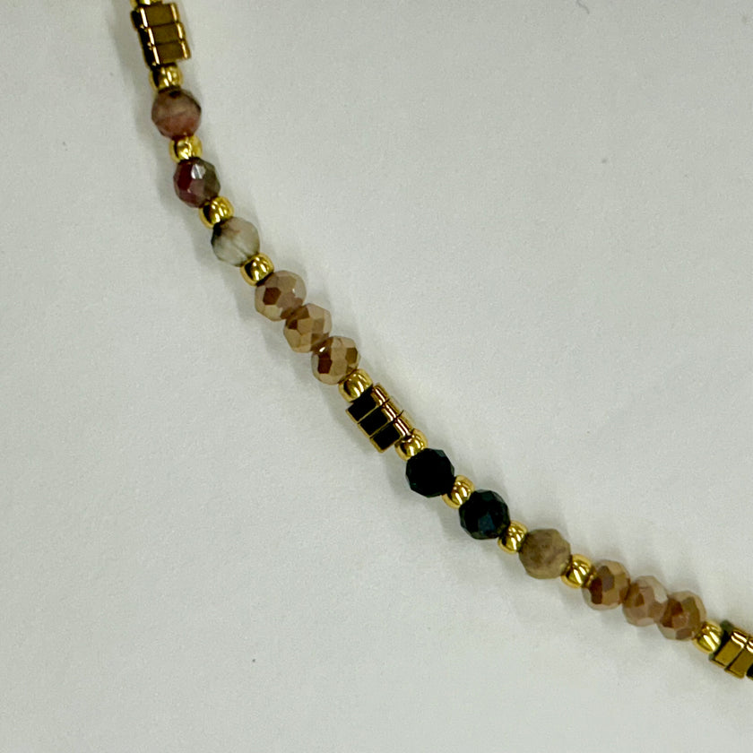 Violet Design Handmade Bead Necklace - Autumn