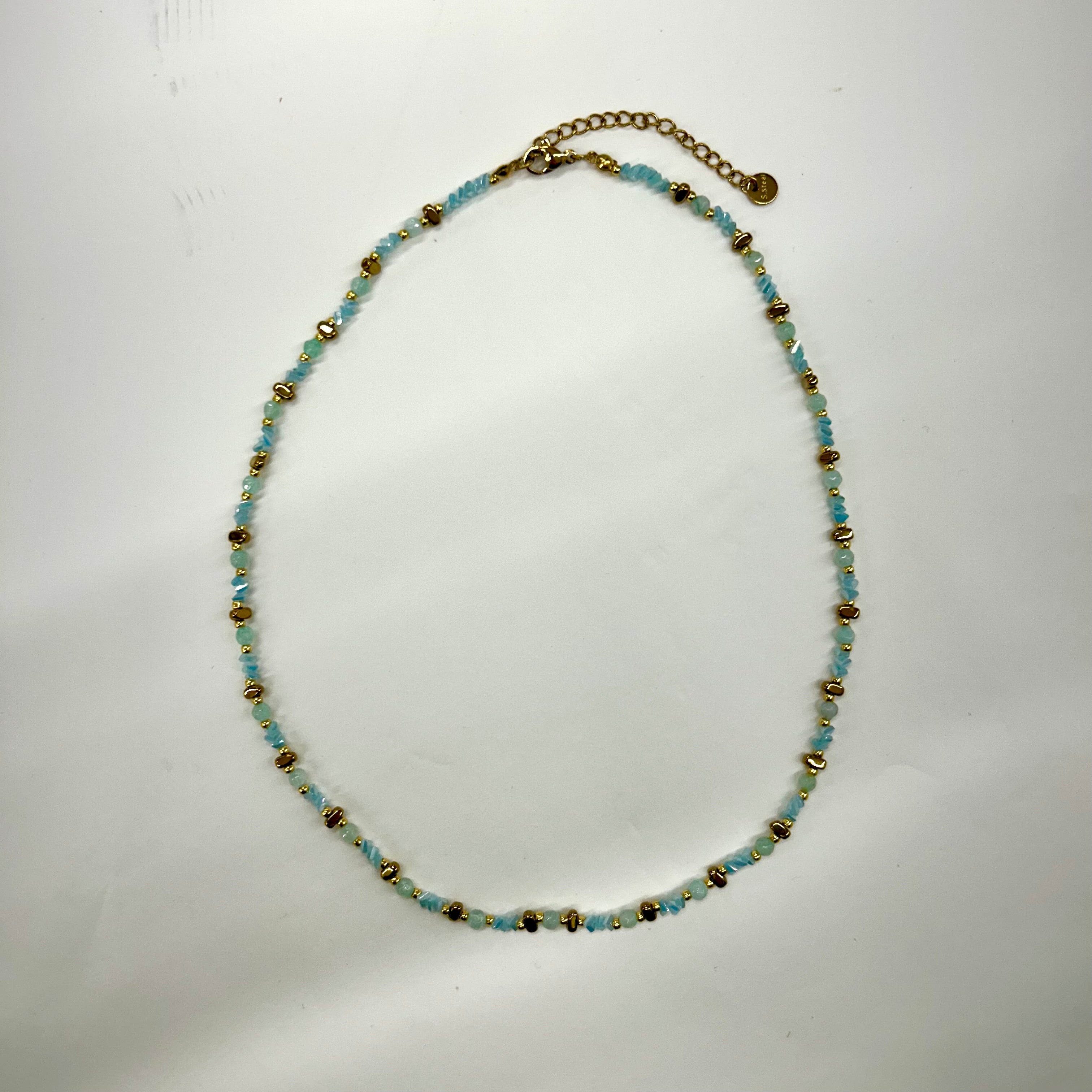 Violet Design Handmade Bead Necklace - Ice