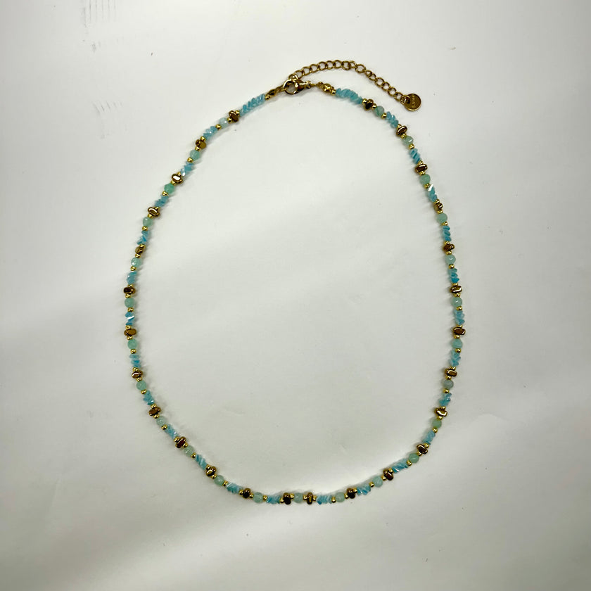 Violet Design Handmade Bead Necklace - Ice