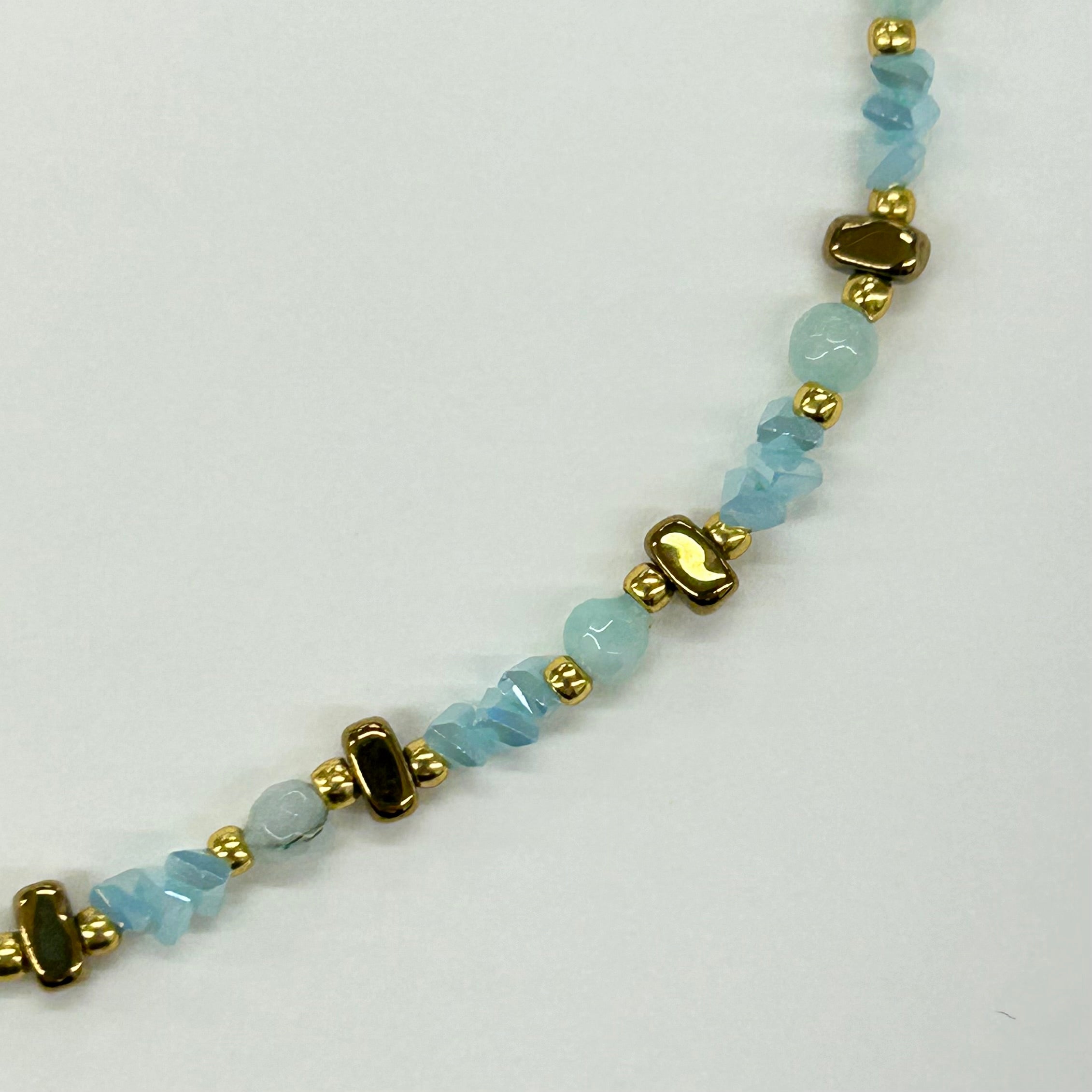 Violet Design Handmade Bead Necklace - Ice