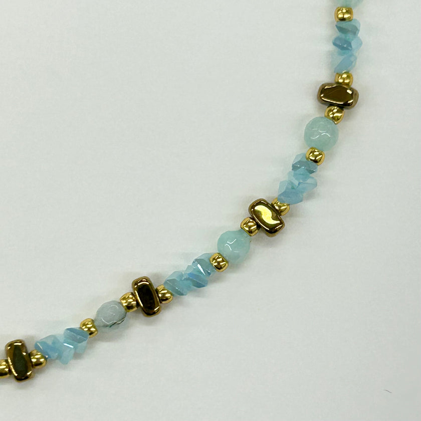 Violet Design Handmade Bead Necklace - Ice