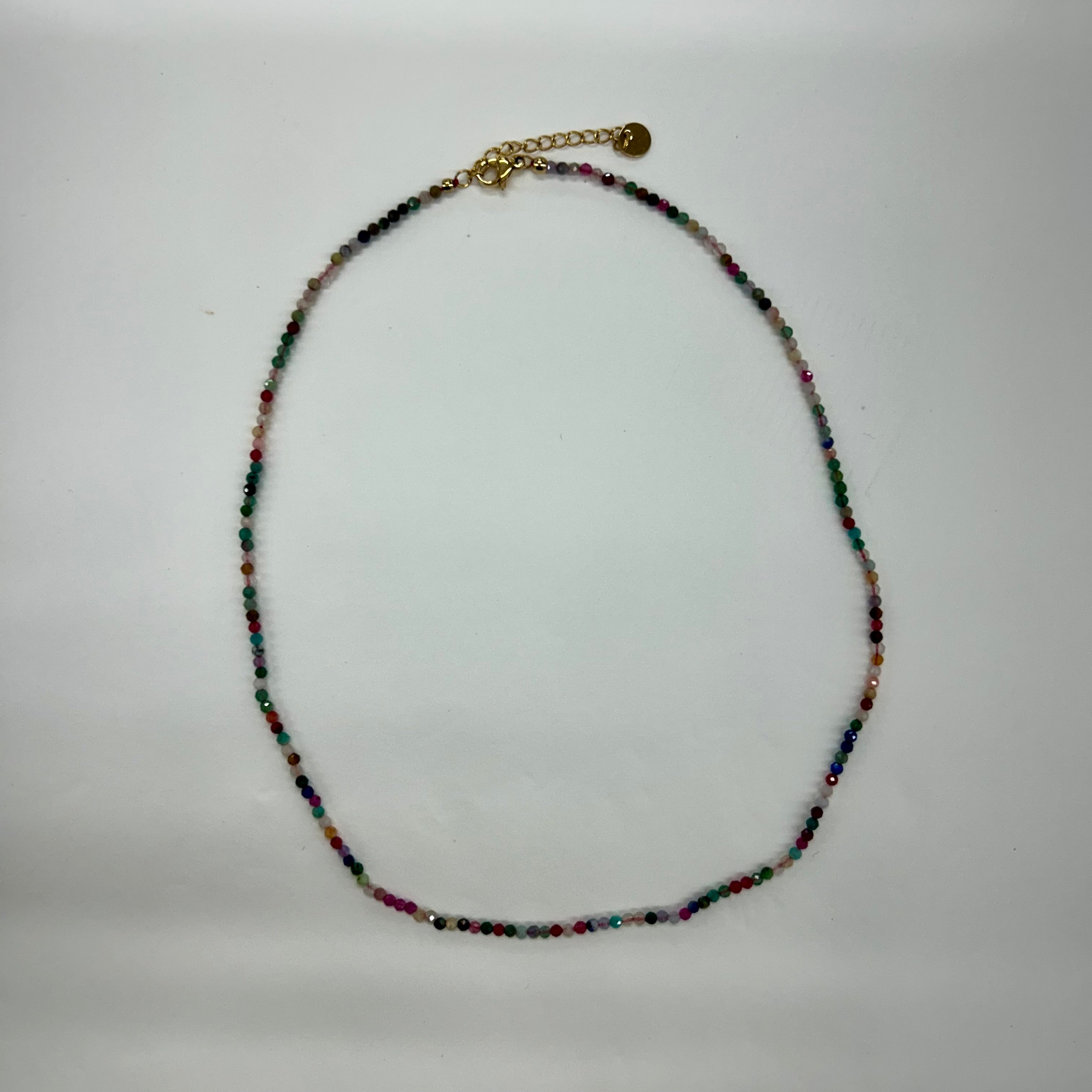 Violet Design Handmade Bead Necklace - Mini Rainbow
