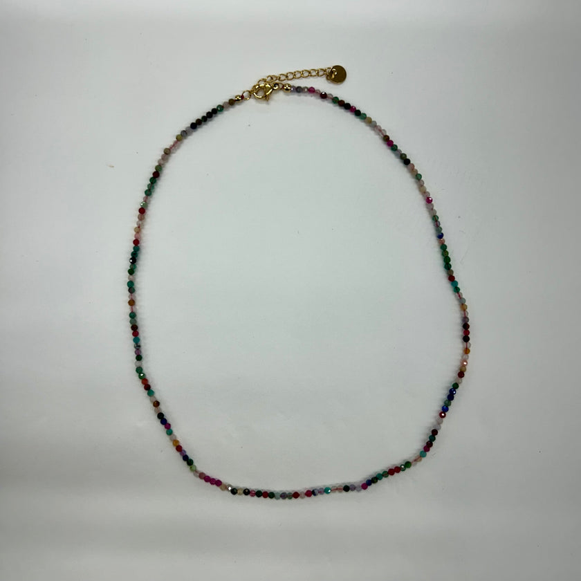 Violet Design Handmade Bead Necklace - Mini Rainbow