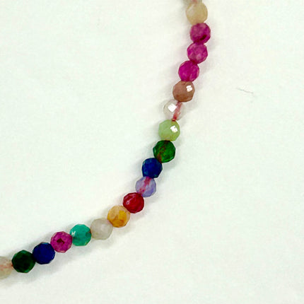 Violet Design Handmade Bead Necklace - Mini Rainbow