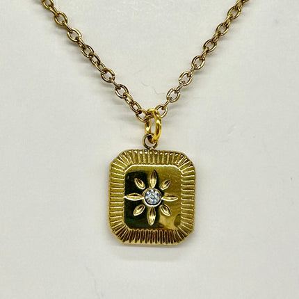 Violet Design Rectangle Sun Necklace