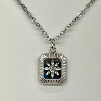 Violet Design Rectangle Sun Necklace