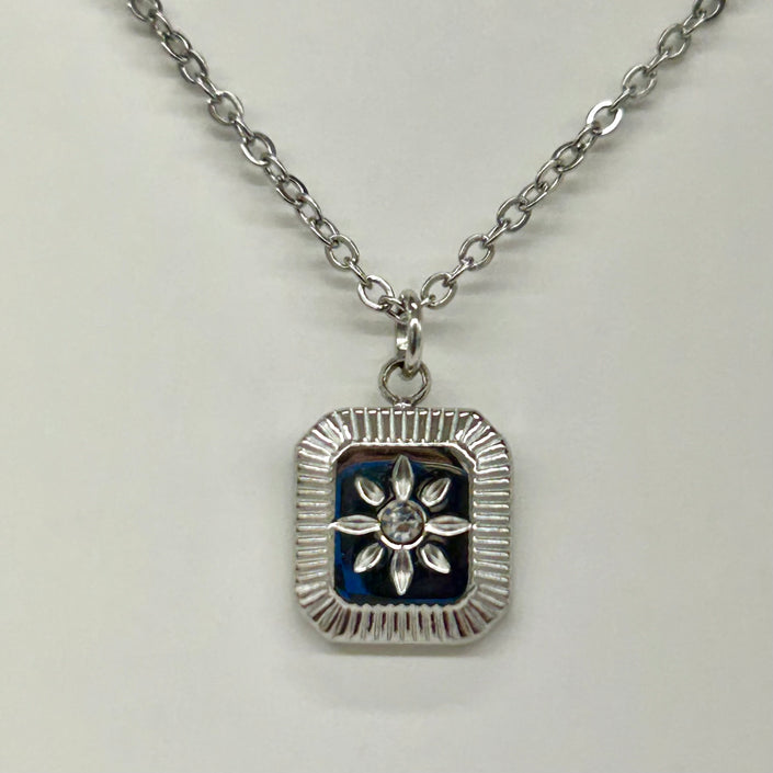 Violet Design Rectangle Sun Necklace