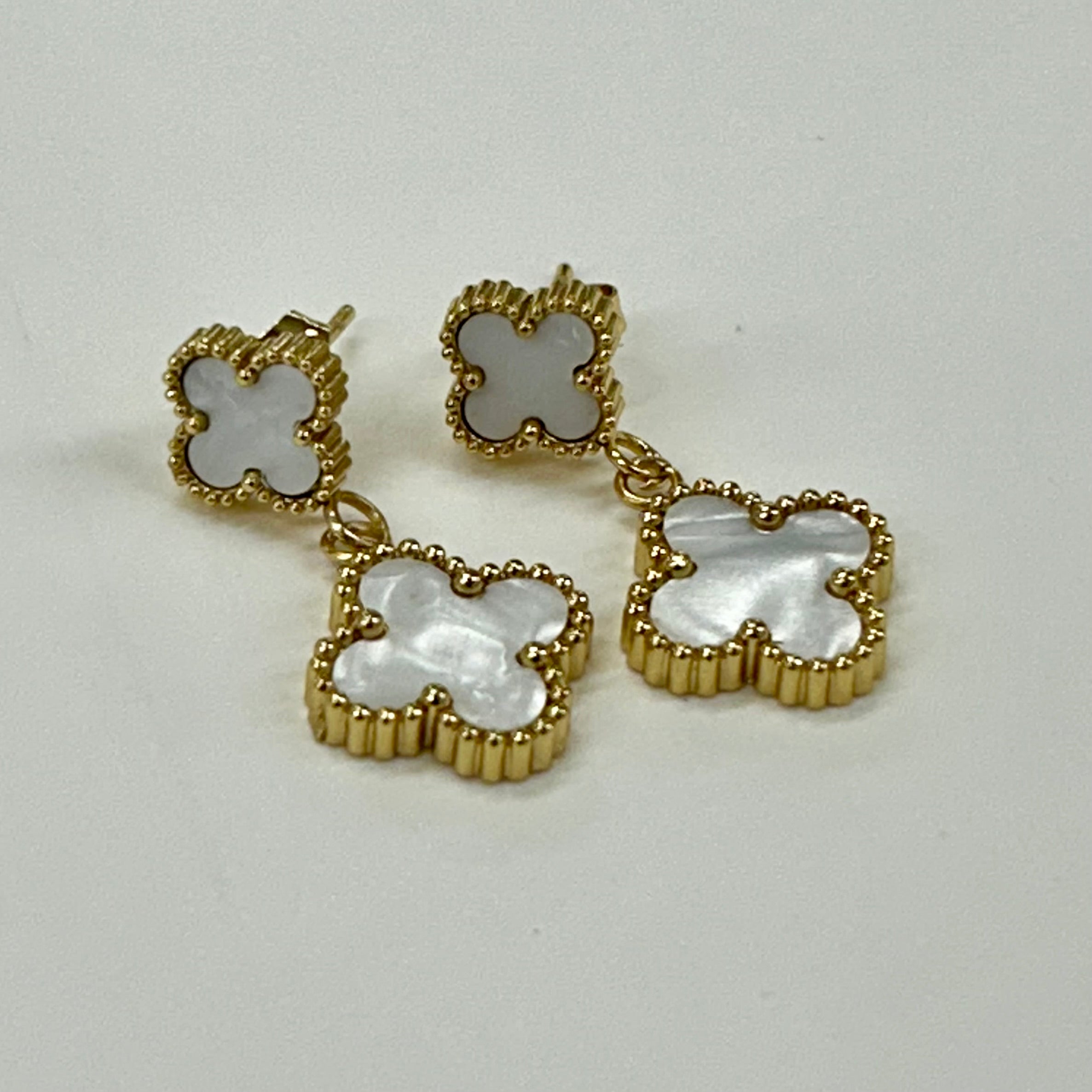 Double Flower Stud Earrings