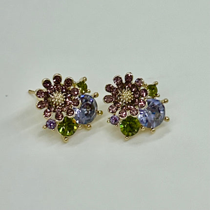 Violet Design Vintage Flower Studs