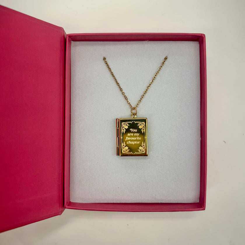 Book Shaped Locket Necklace