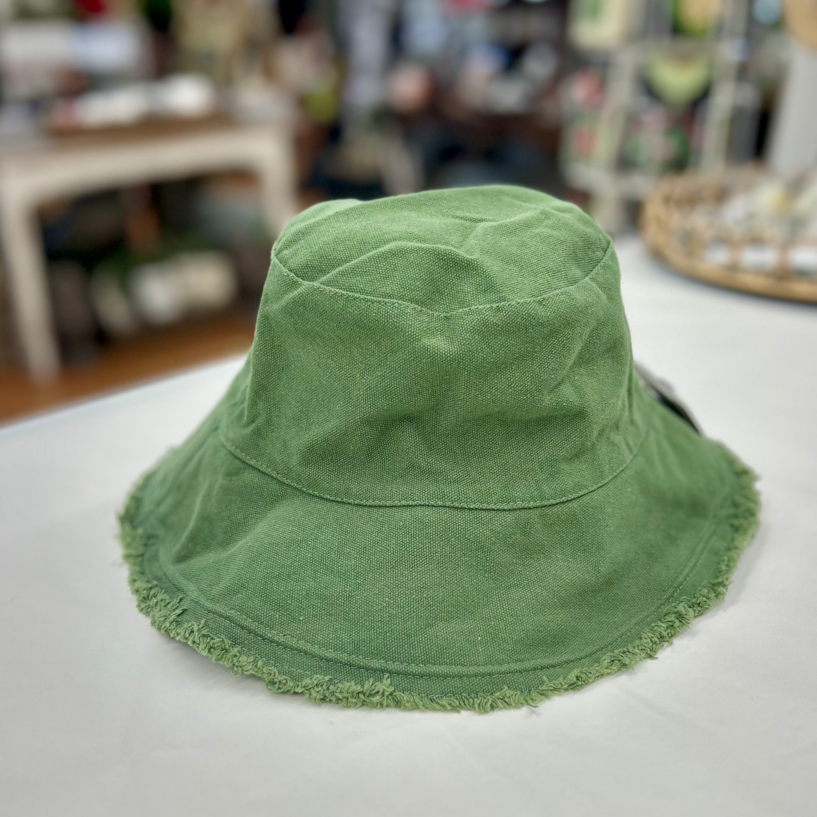 Autn Frayed Edge Bucket Hat - Green