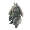 Sitting Bunny with Crown - Grey & White