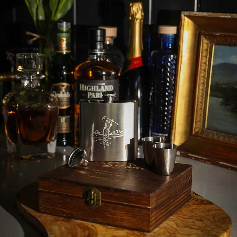 Boxed Hip Flask & Cup Set