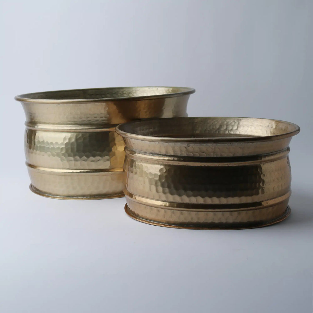 Aluminium Oval Planter Champagne