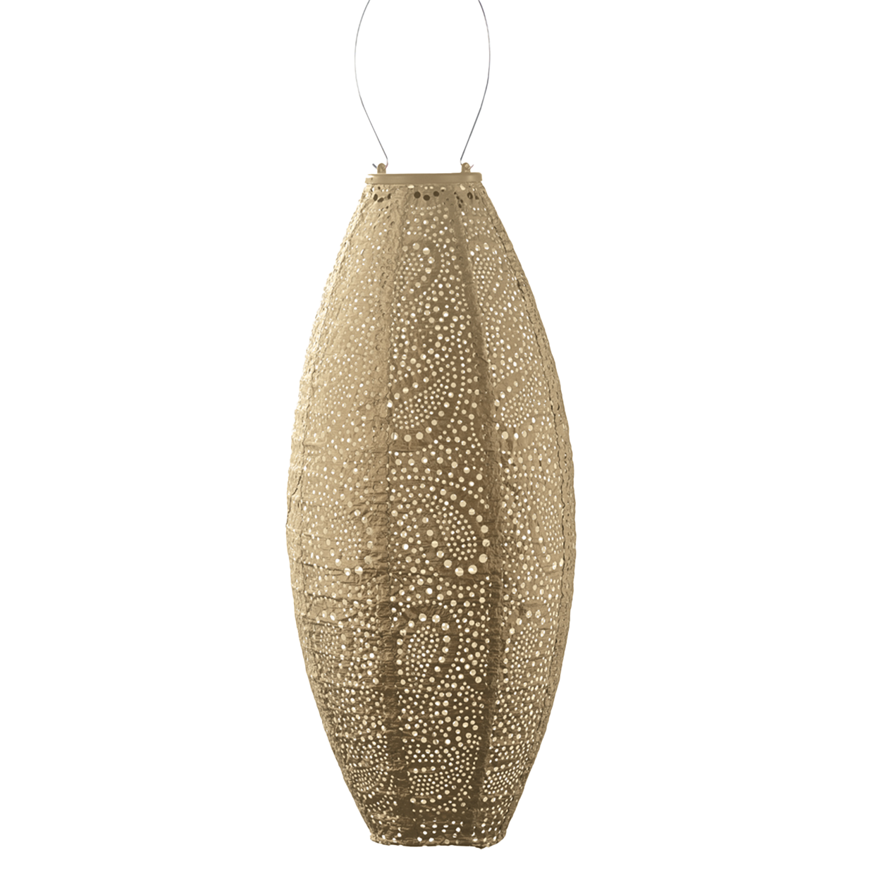 Lumiz Lantern  Long Oval 20cm Gold Paisley