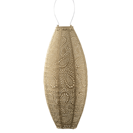Lumiz Lantern  Long Oval 20cm Gold Paisley