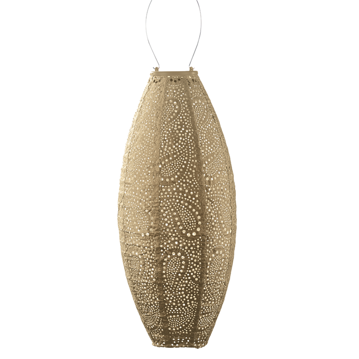 Lumiz Lantern  Long Oval 20cm Gold Paisley