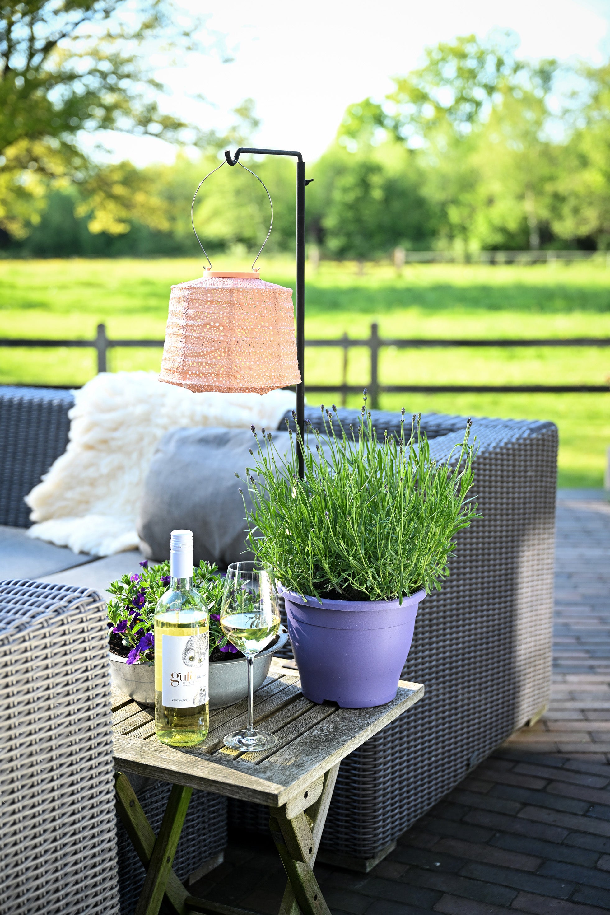 Lumiz Lantern  Lampshade 20cm Apricot Paisley