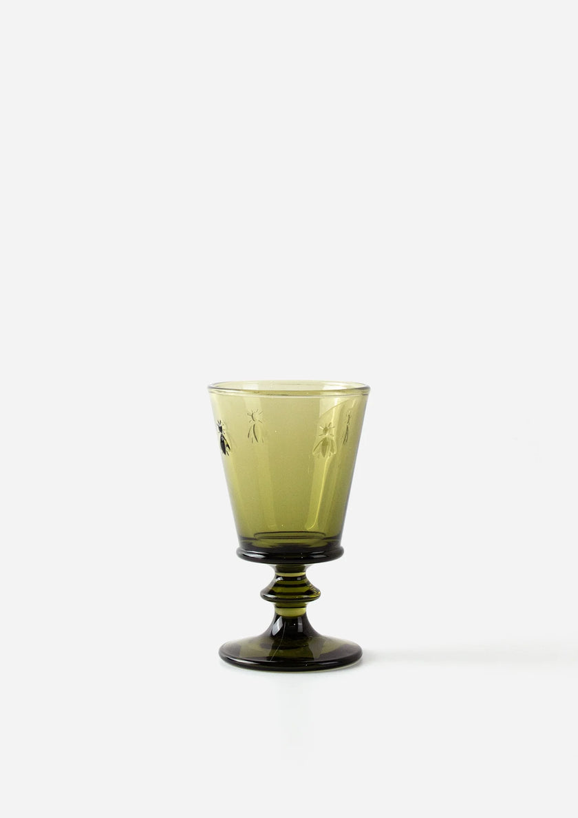 La Rochere Bee Wine Glass Olive Green